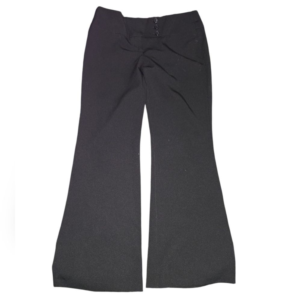 Black Wide-Leg Pants Low Rise